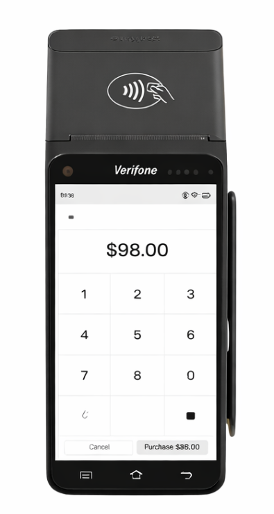 Nuvei portable terminal verifone device